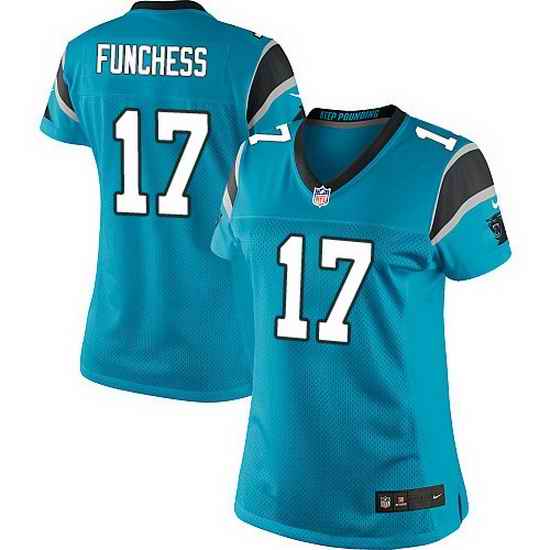 Nike Panthers #17 Devin Funchess Blue Team Color Women Stitched NFL Jersey